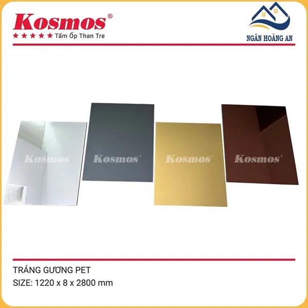 Tấm Ốp Than Tre Kosmos Tráng Gương Pet Vàng TT-812